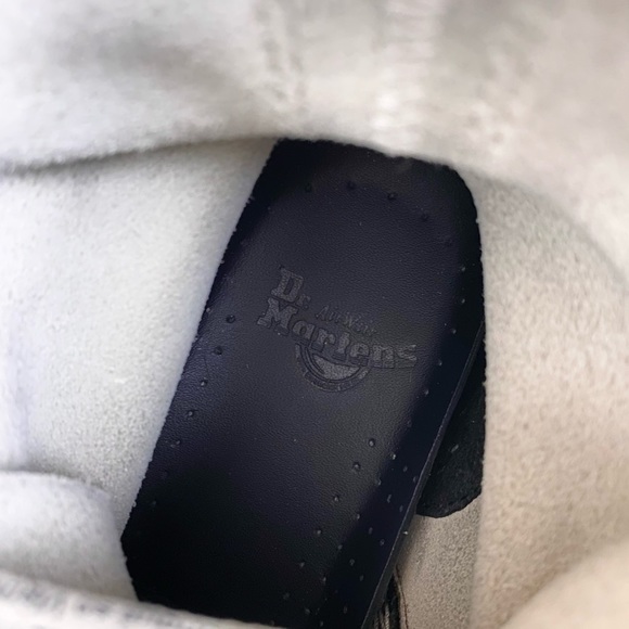 RARE Dr. Martens Pascal Leather 8-Eyelet Boots in Black/White Cristal Suede 5 - Picture 11 of 12